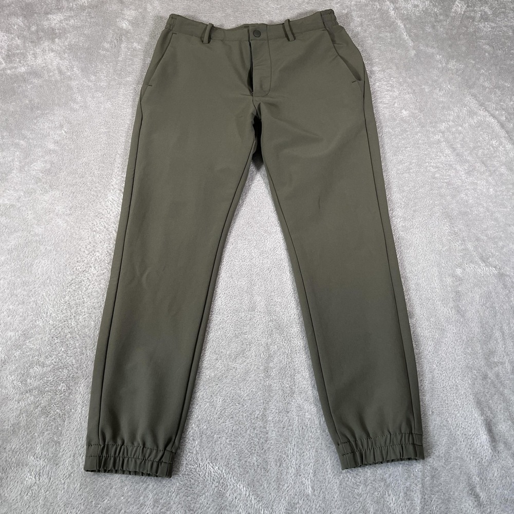 Uniqlo Joggers Mens Small Olive Green Ankle Tapered Lightweight Stretch Travel